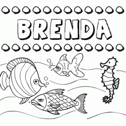 Dibujos de los nombres. Nombre Brenda para pintar, colorear e imprimir