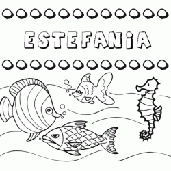 Dibujos de los nombres. Nombre Estefanía para pintar, colorear e imprimir