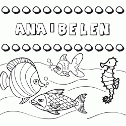 Dibujos de los nombres. Nombre Ana belen para pintar, colorear e imprimir