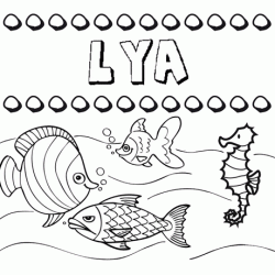 Dibujos de los nombres. Nombre Lya para pintar, colorear e imprimir