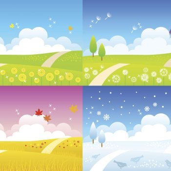 Dibujos para colorear del tiempo y las estaciones