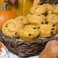 Magdalenas de calabaza con chips de chocolate