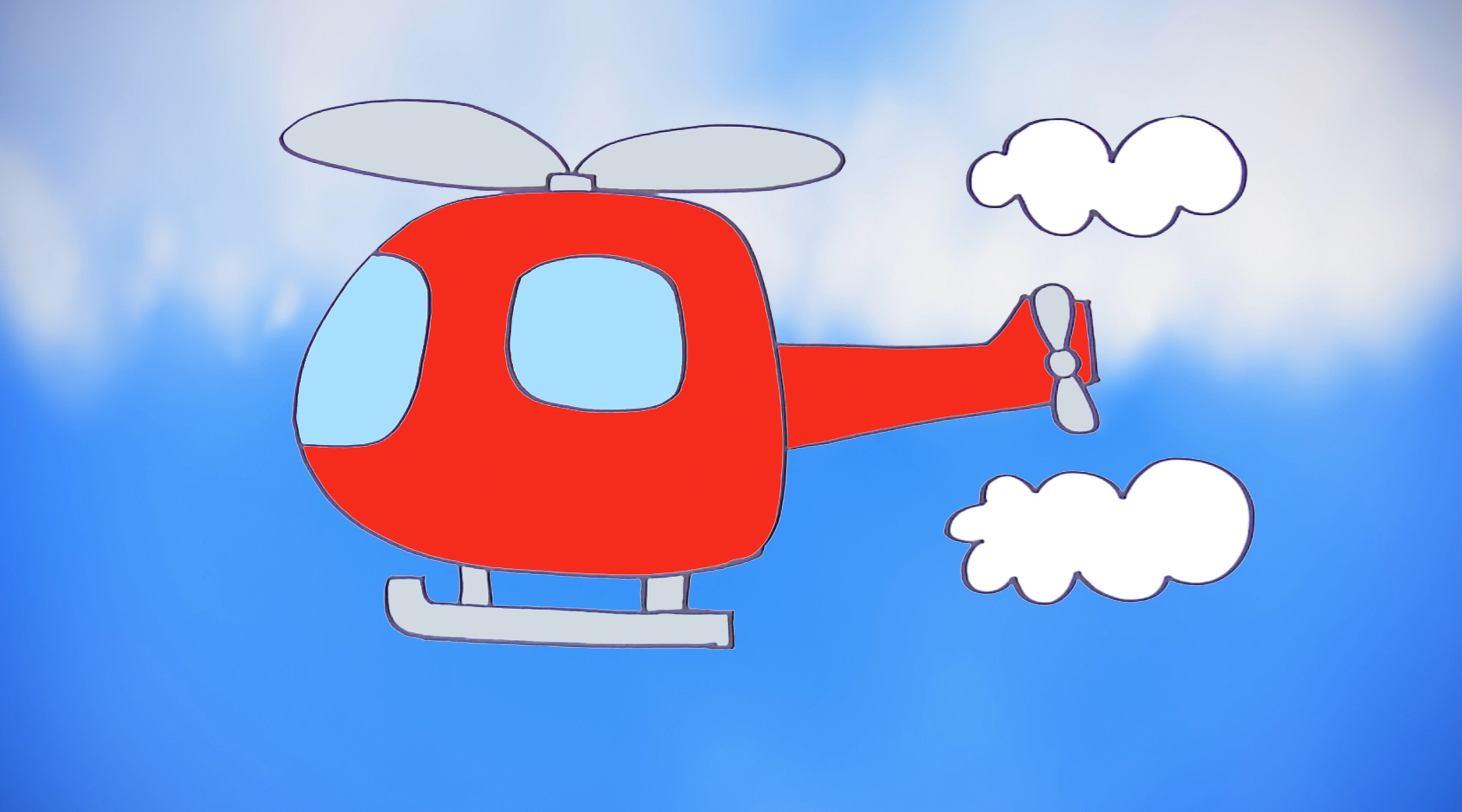 Cómo dibujar un helicóptero. Dibujos de transportes para niños