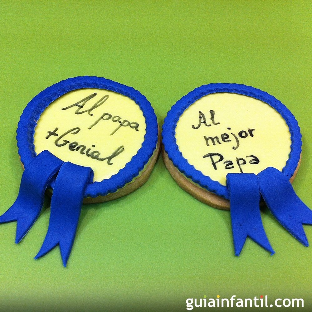 Cómo decorar galletas con medalla para papá Cómo decorar galletas con medalla para papá