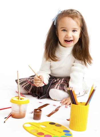 Crianças Pintando Desenhos Parede Crianças Desenhar Criança