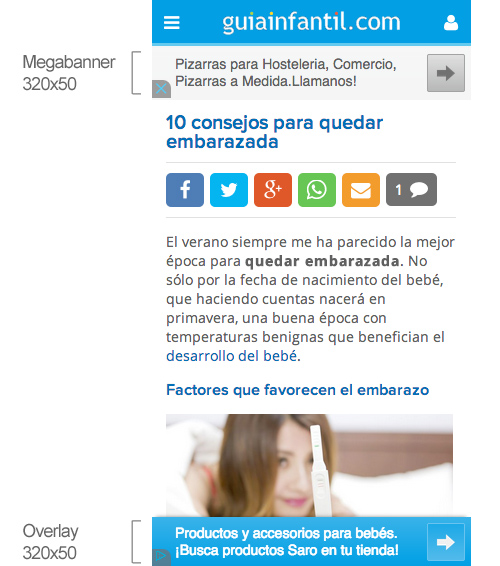 Especificaciones técnicas de publicidad versión móvil
