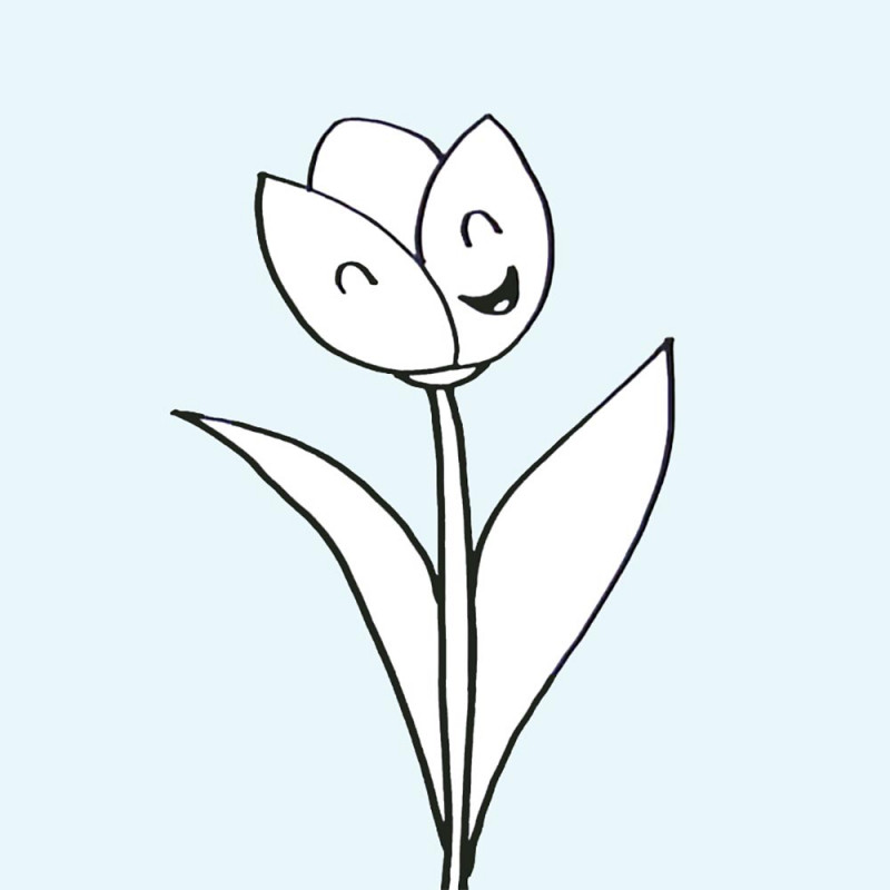 Cómo dibujar un tulipán. Dibujos infantiles de flores
