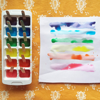 Pinturas arcoíris hechas de hielo. Sorprendente experimento para niños