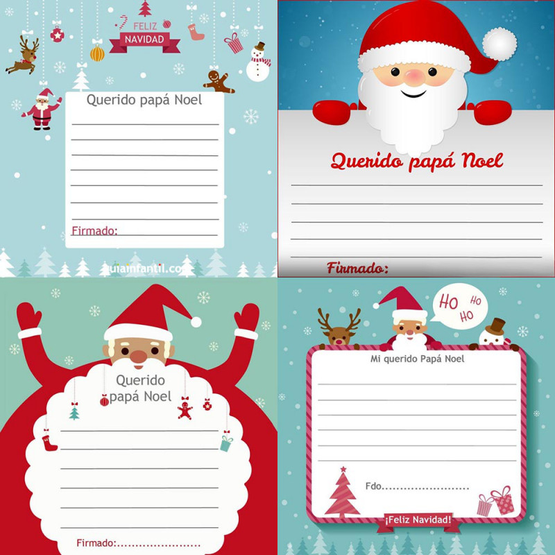 4 Modelos De Cartas Para Papa Noel Para Imprimir A Los Ninos