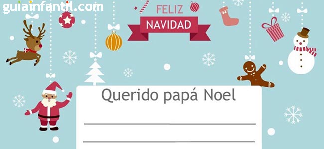 primer modelo de carta para papá noel