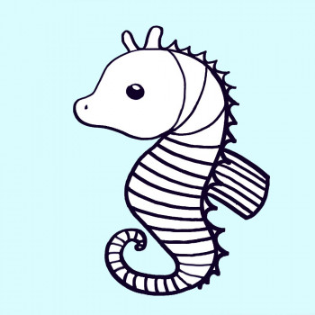 Dibujos infantiles de animales marinos. Cómo dibujar un caballito de mar