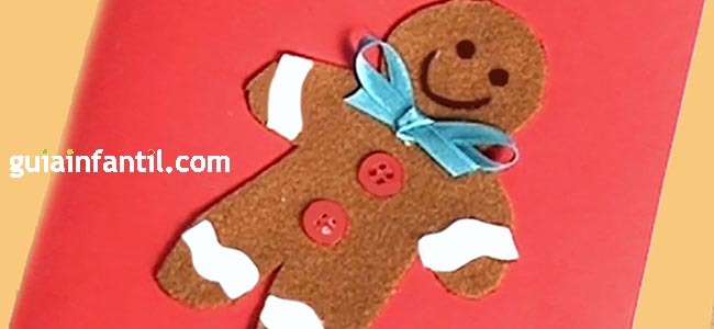 postal de navidad con galleta de jengibre