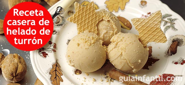 receta casera de helado de turrón