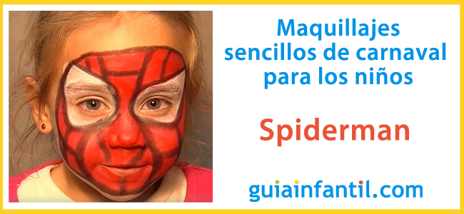 El maquillaje de Spiderman para niños en Carnaval