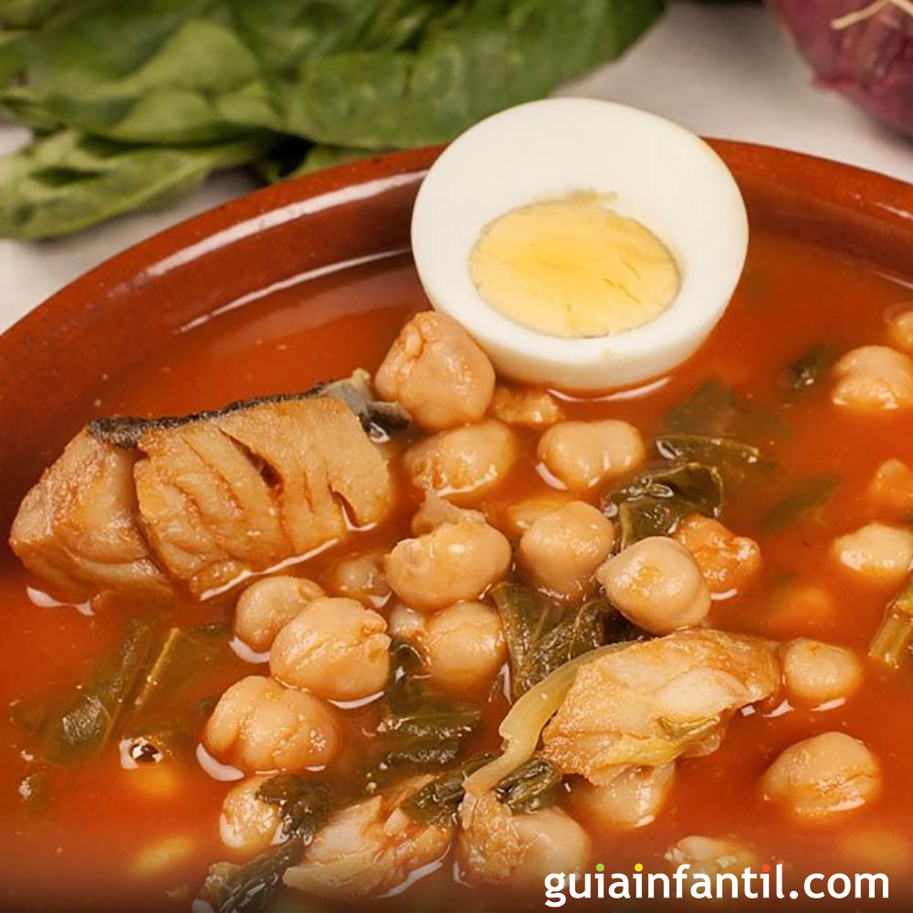 Potaje de garbanzos y bacalao para Semana Santa