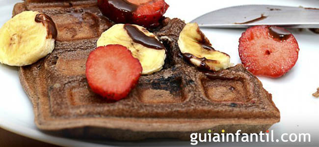 cómo hacer gofres de chocolate