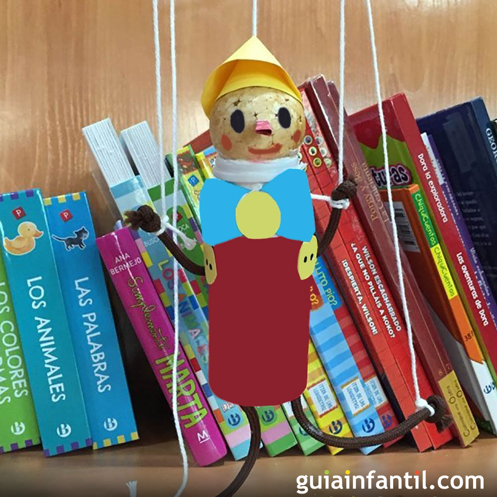 fragancia Arte Pareja Cómo hacer una marioneta de Pinocho. Manualidad para niños