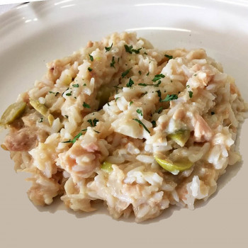 Risotto de atún cremoso