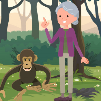 Los chimpancés. Biografía en cuento corto de Jane Goodall para niños