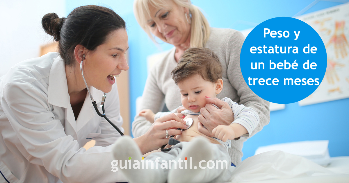 peso y estatura bebé de trece meses