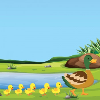 Letra de la canción Cinco patitos para cantar con el bebé