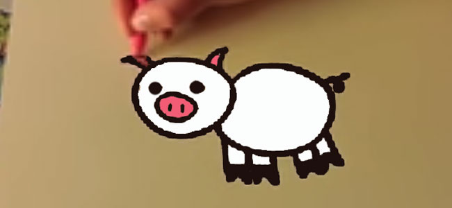Cómo hacer un dibujo de un cerdo paso a paso
