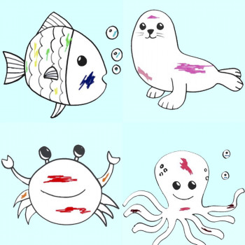 11 animales marinos para aprender a dibujar con niños