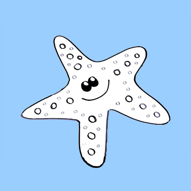Cómo hacer, paso a paso, un dibujo de una estrella de mar