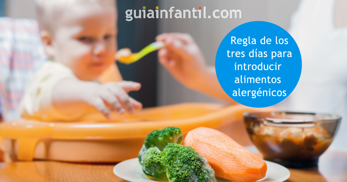 regla de los tres días para introducir alimentos alergénicos
