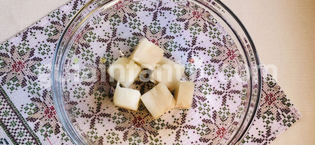 Brochetas de pescado. Paso 1