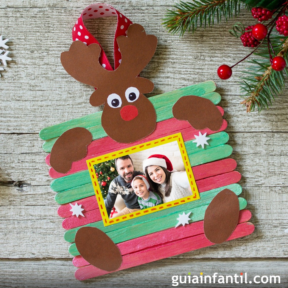 Adorno casero personalizado para decorar con niños el árbol de Navidad