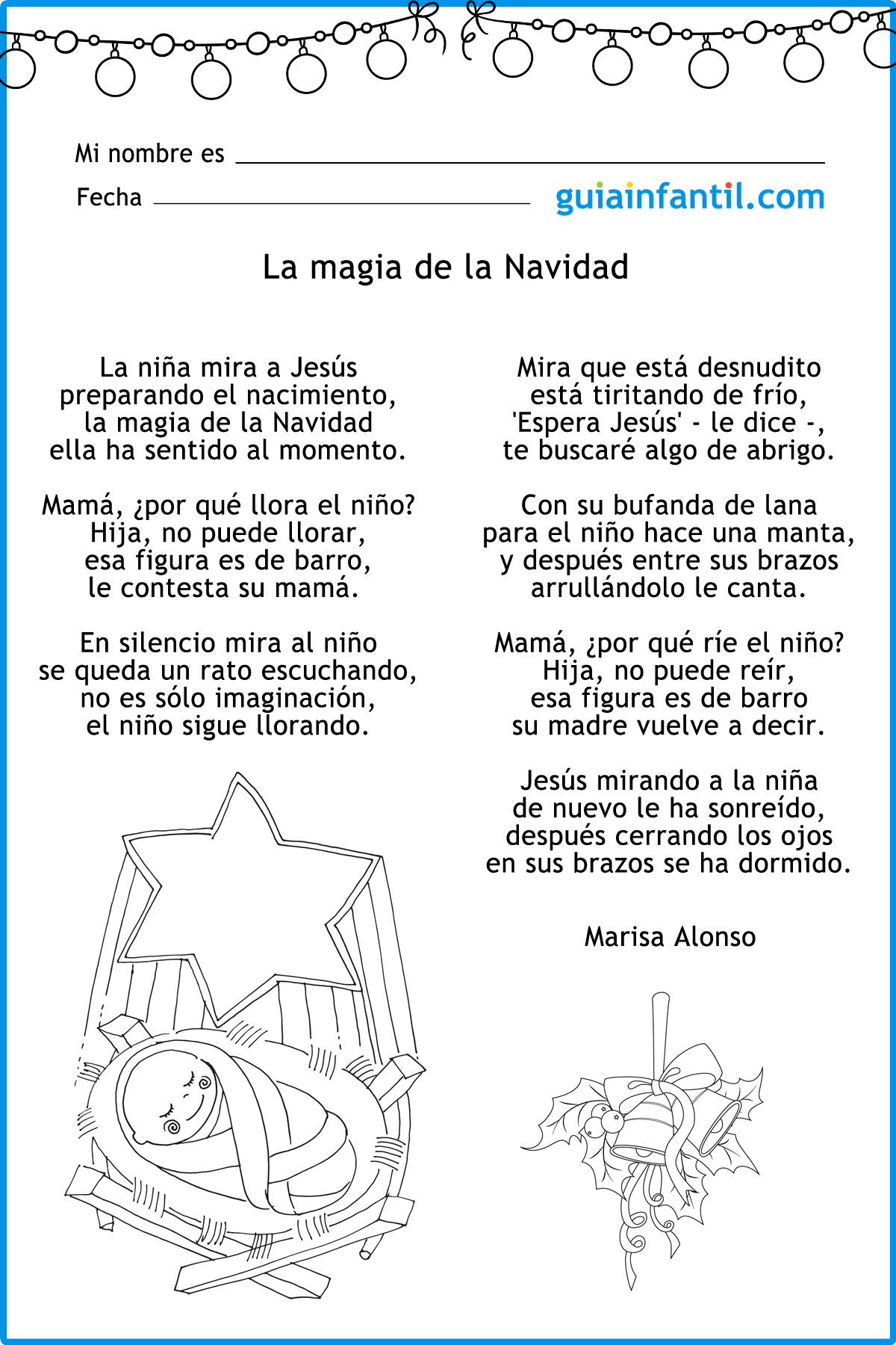 La poesía de la navidad para colorear