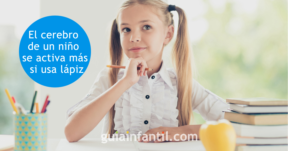 El cerebro de un niño es mucho se activa cuando usa un lápiz