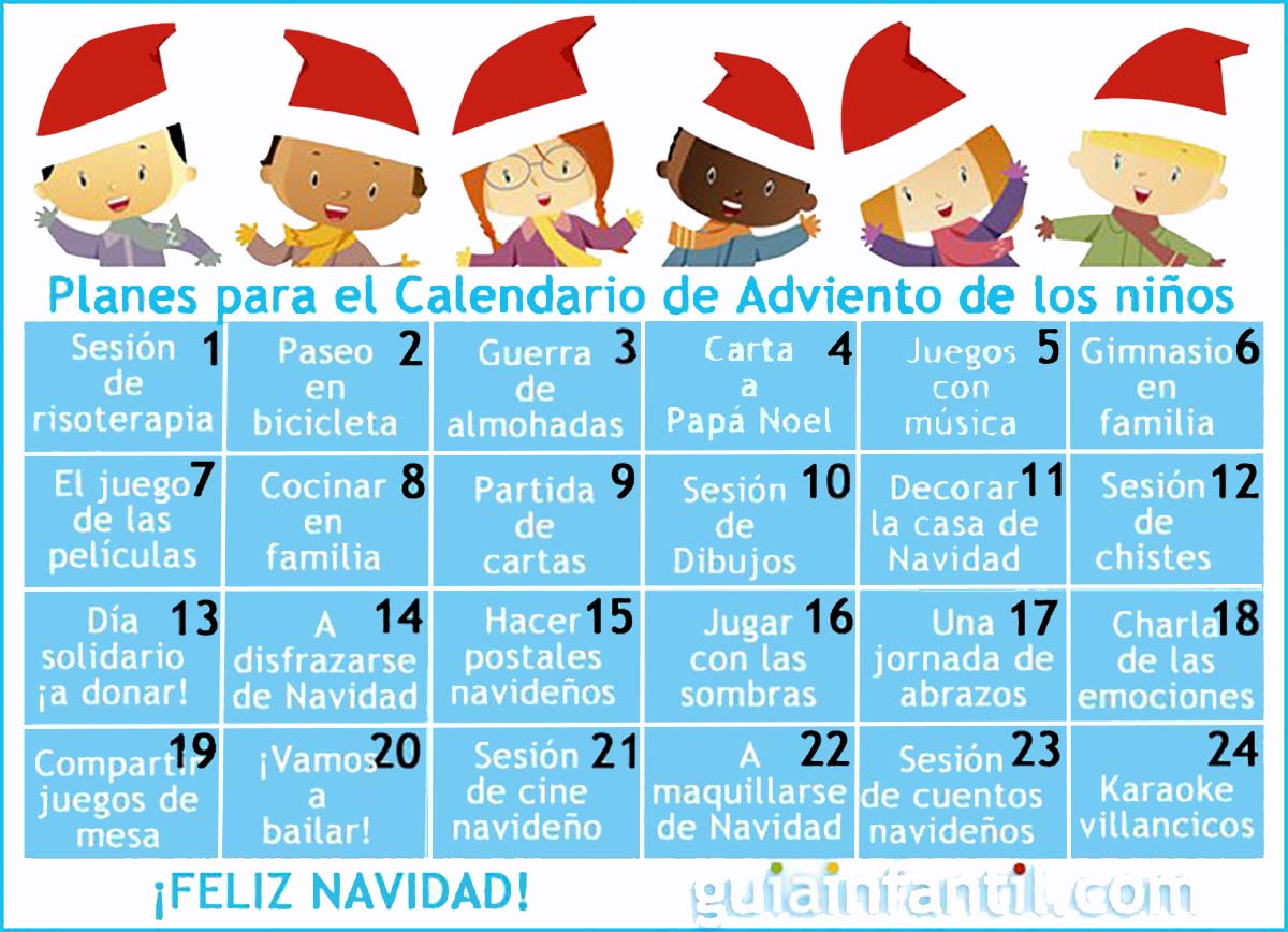 Calendario de Adviento con originales planes para hacer con niños