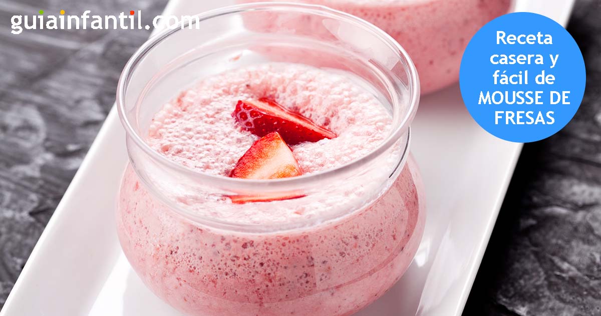 receta casera de mousse de fresas
