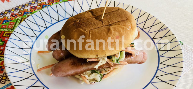 Hamburguesa de salchichas. Paso 5