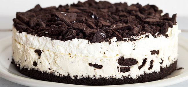 tarta con galletas oreo y queso