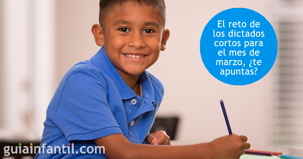 Sigue el reto de los dictados cortos en marzo para niños