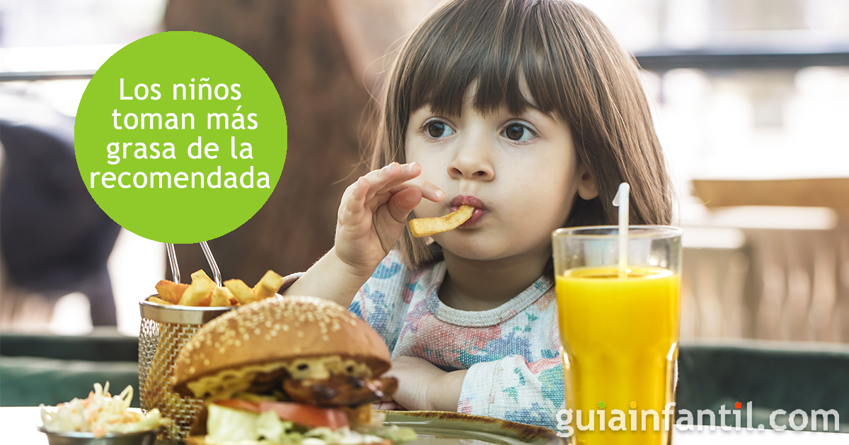Los niños toman más grasa de la necesaria