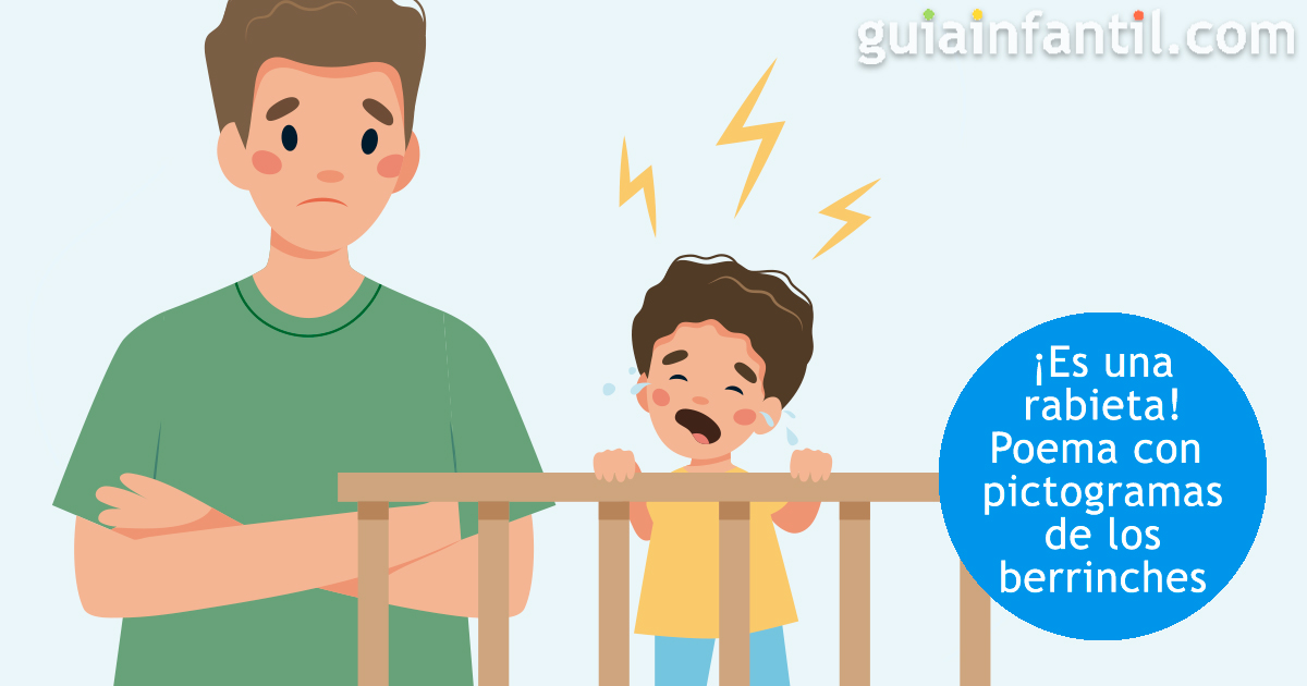 Poema con pictogramas sobre las rabietas de los niños