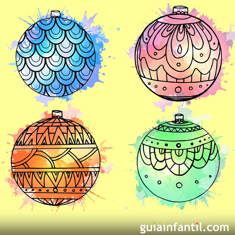 Dibujos para colorear de bolas navideñas
