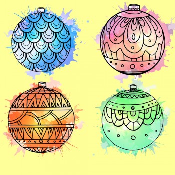 Dibujos de bolas navideñas