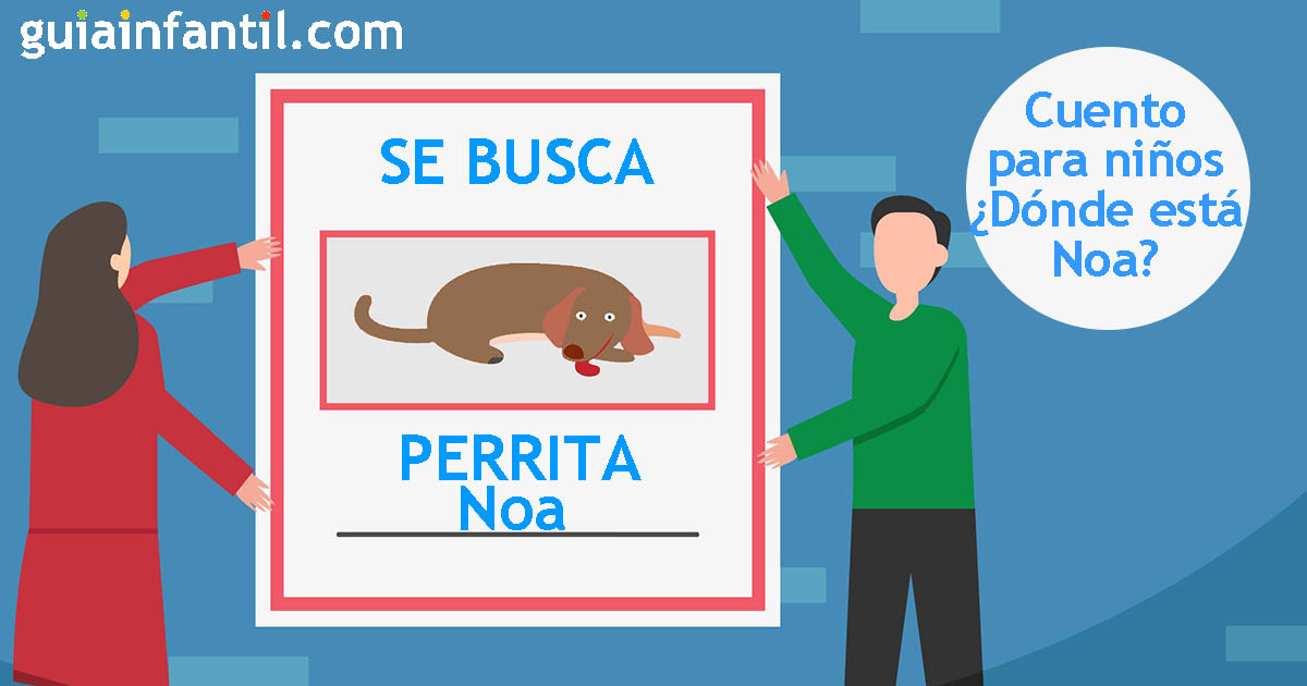 cartel para buscar a la perrita Noa