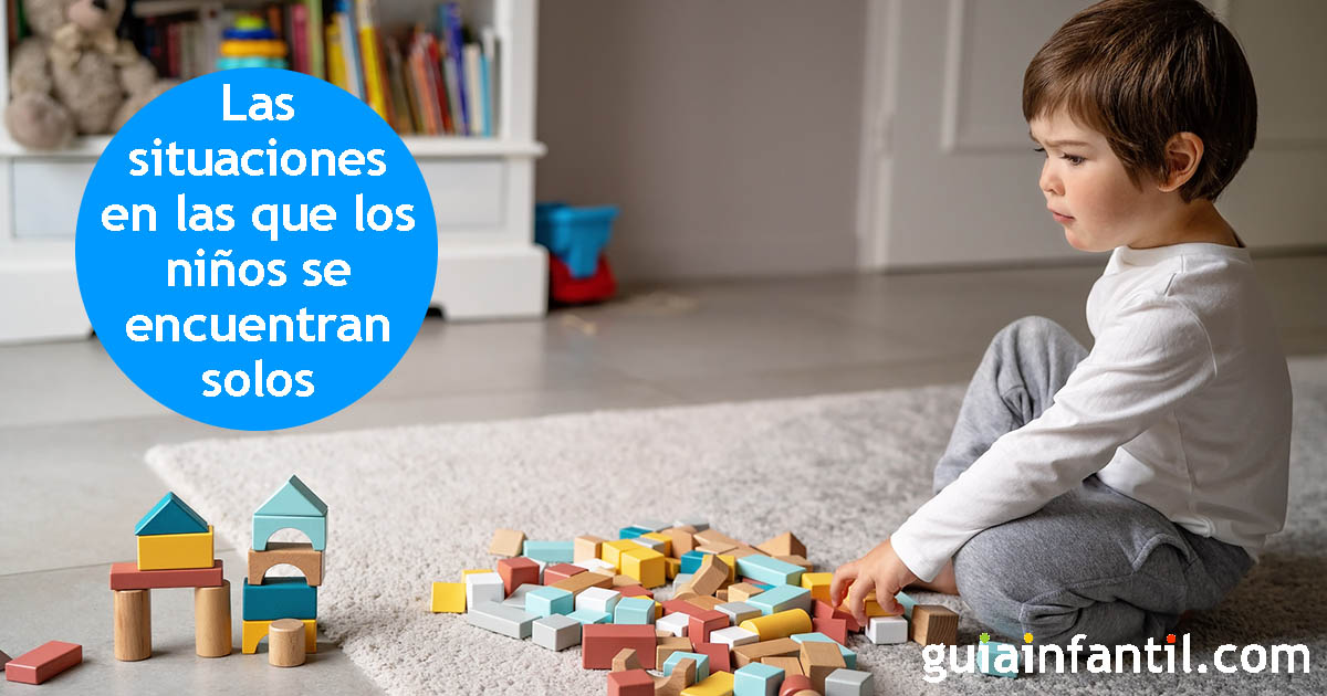niños solos en distintas situaciones