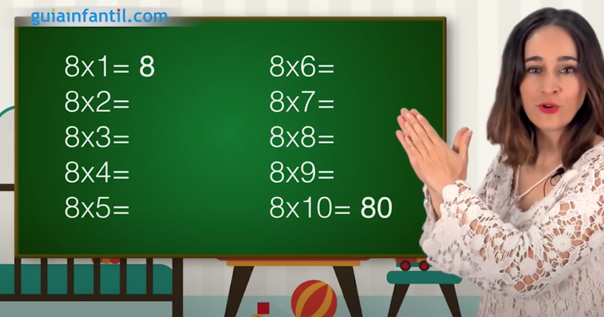 tabla de multiplicar del 8