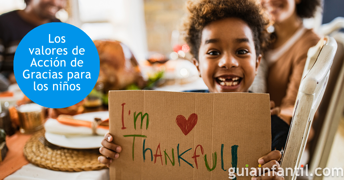 Valores que acción de gracias para los niños
