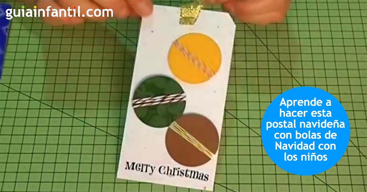 tarjeta navideña con bolas de navidad