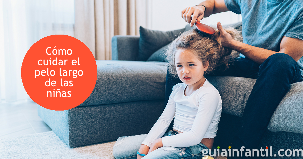 Cuidar el pelo largo de los niños