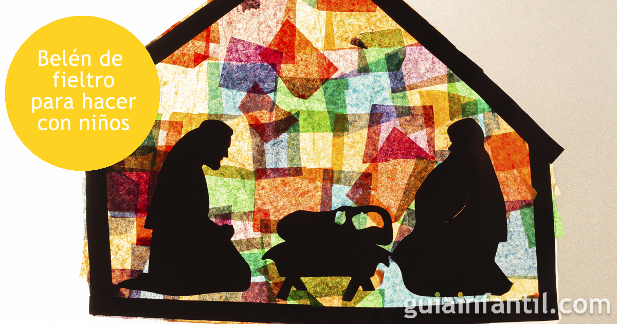Nacimiento o belén de fieltro para hacer con niños