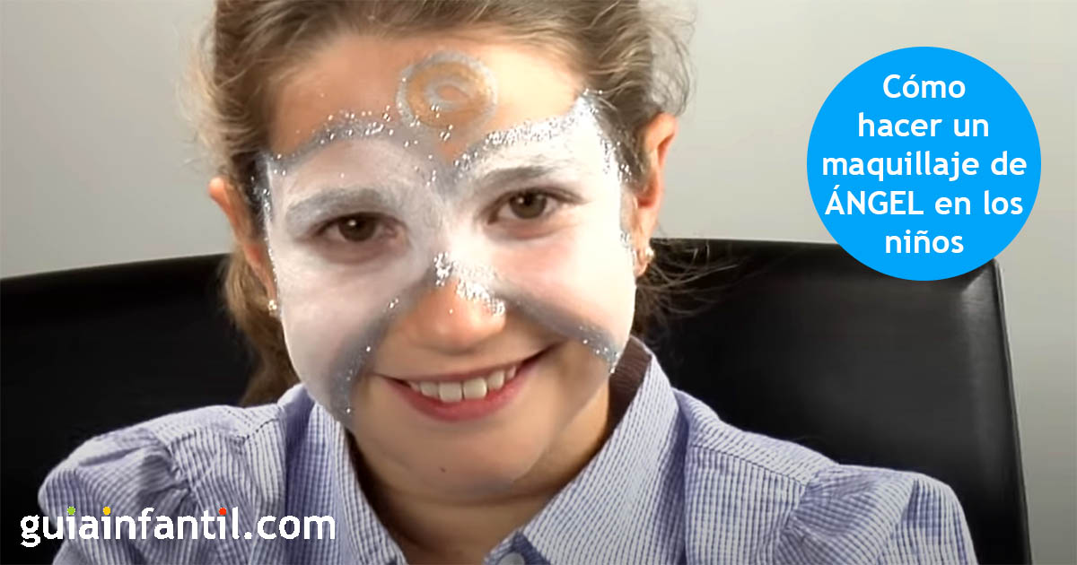 maquillaje de ángel para niños, paso a paso